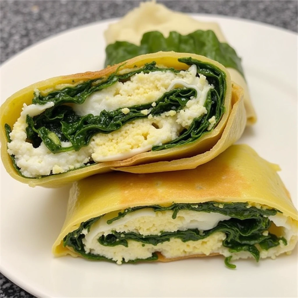 Low Carb Spinach Feta Egg Wraps