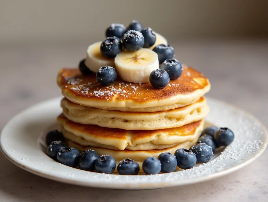 banana and blueberry pancakes